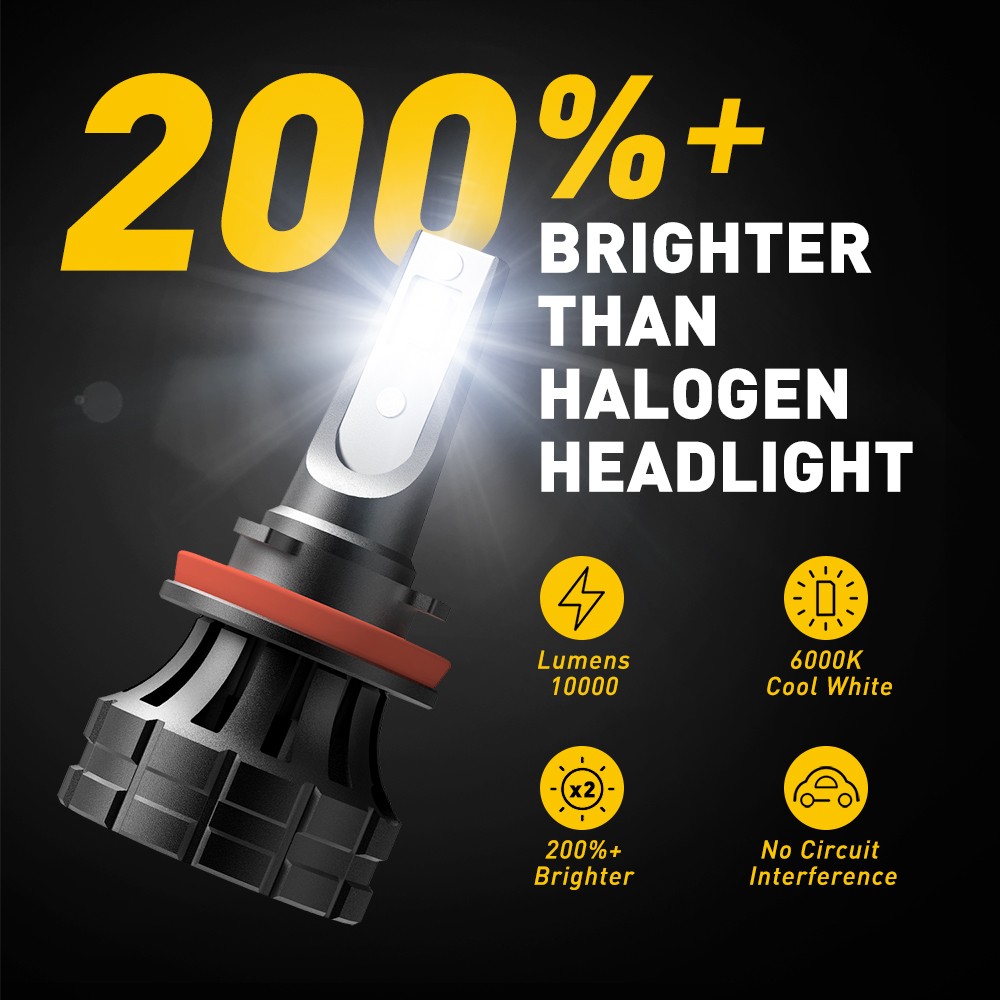 Z1PLUS SERIE Xenon White LED Headlight High Low Beam 9005 H11 Bulb Kit Autopart1