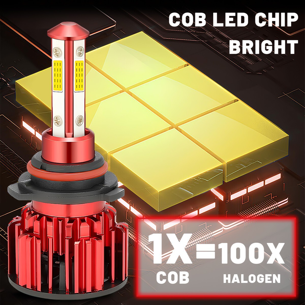 9005 9006 H11 LED Combo Headlight High Low Beam Bulb 6000K White Fog Light Kit