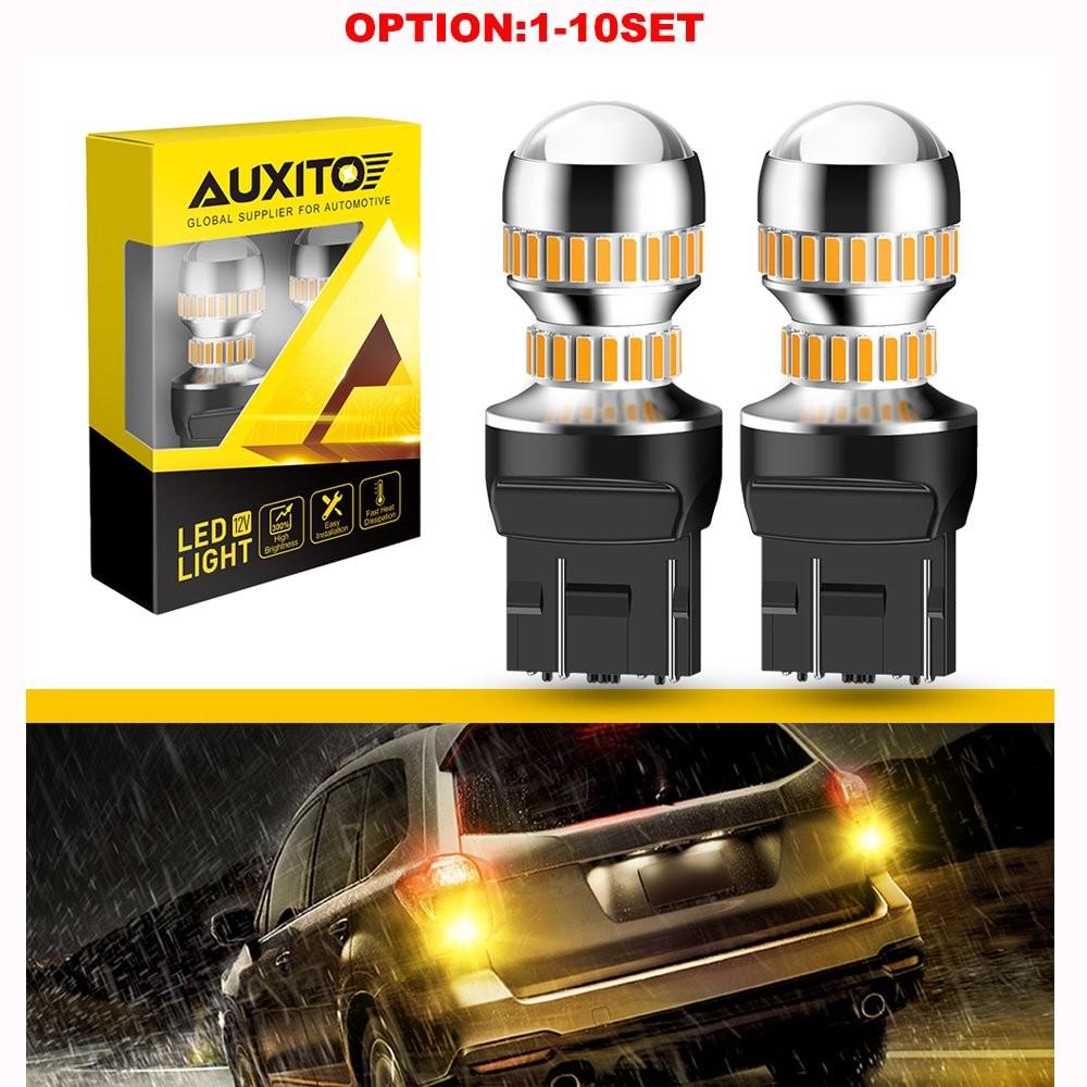 AUXITO LED Front Rear Turn Signal Light Blinker Bulbs 7441 7440 Amber Error Free