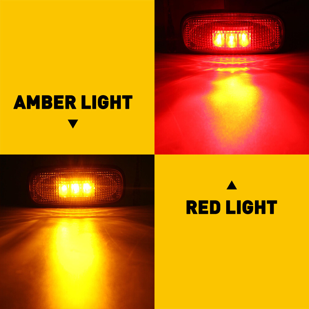 Fit 2010-2018 Ram 2500HD 3500HD Dually LED Rear Fender Side Marker Lights 4PC