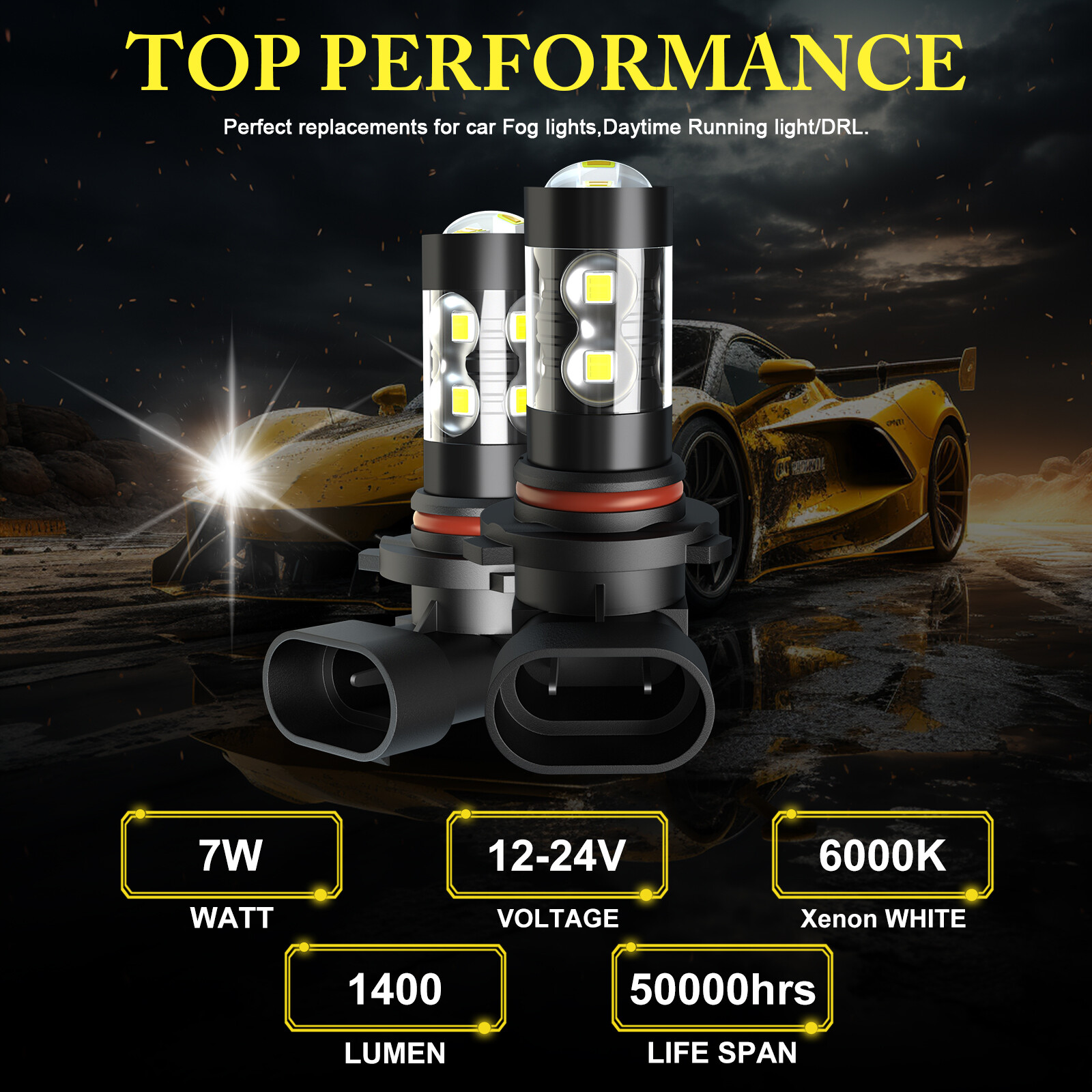 For Ford F250 F350 F450 2005-2019 – 6x 6000K White LED Headlight Fog Light Bulbs