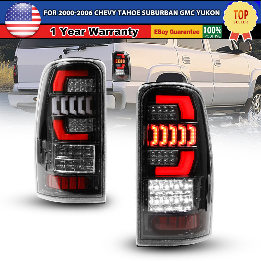 For 2000-2006 Chevy Suburban Tahoe GMC Yukon LED Tail Lights Lamps 00-06 Clear