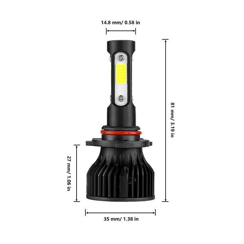 4-Sides 9006 HB4 LED Headlight Bulbs Kit White Low Beam Super Bright 1500000LM