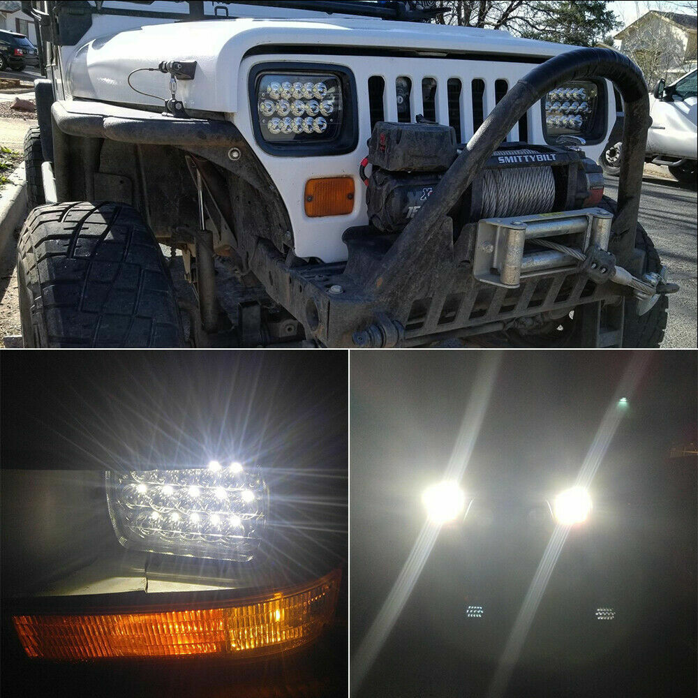 Pair 7×6 inch Led Headlights High Low Beam Fit Chevrolet C10 C20 C30 K10 K20 K30