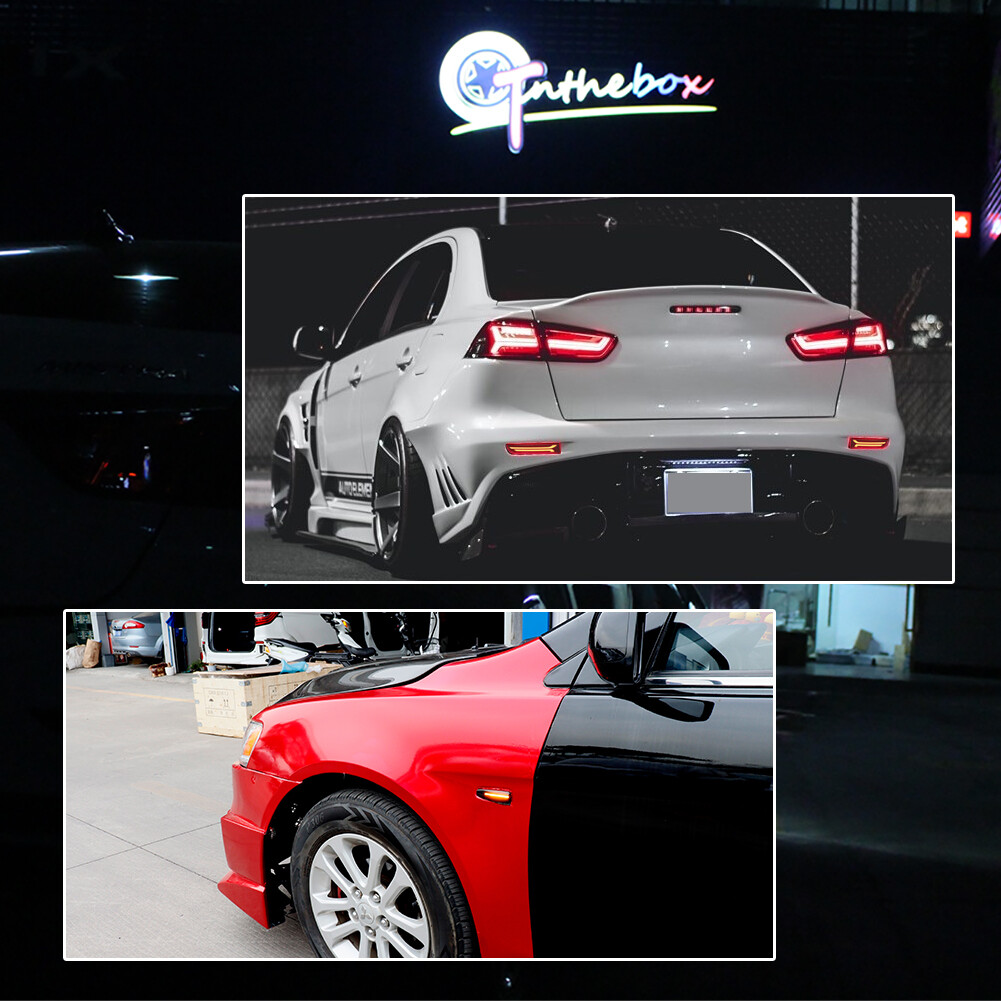 Amber Side Marker & Red Tail Brake Turn Signal Lights For Mitsubishi Lancer EVO