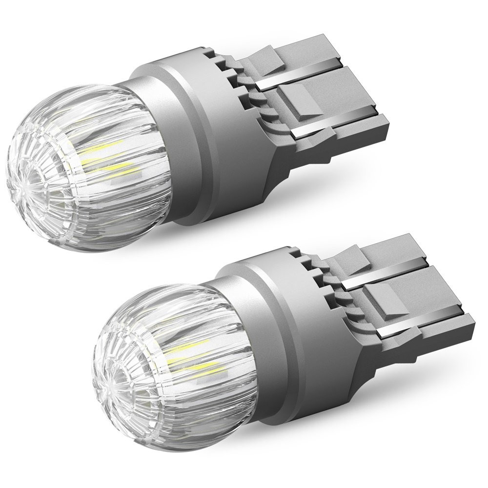 2X 7443 7440 7444 LED White Reverse Stop Break Turn Signal Parking Light Bulbs D