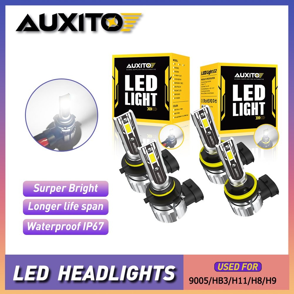 AUXITO CANBUS 9005 & H11 H8 LED Headlight Fog Light High Low Beam White 40000LM