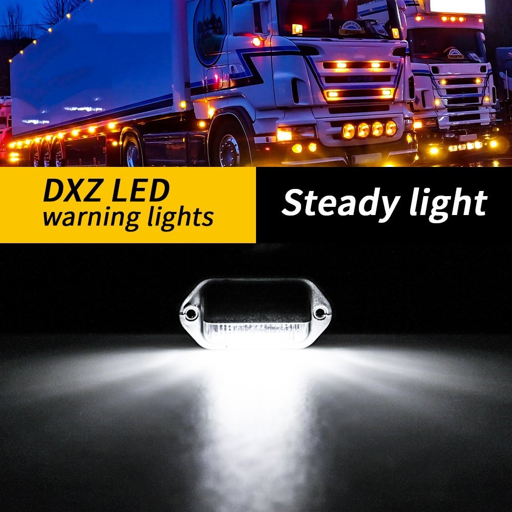 2-6x White LED License Plate Light, 6-SMD Waterproof Tag Lights 12V-24V DC Lamp