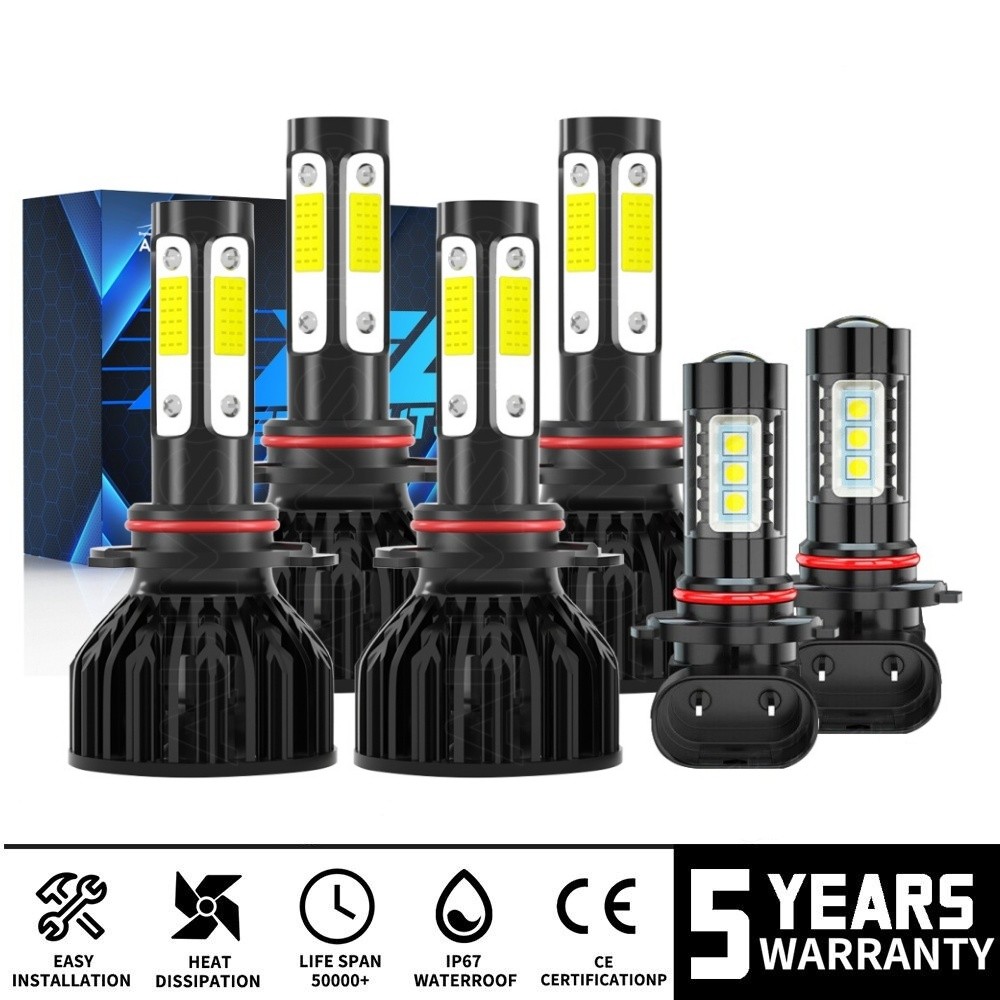 For GMC Canyon Base Crew Cab 2004-2012 LED Headlight High Low Fog Beam Bulb
