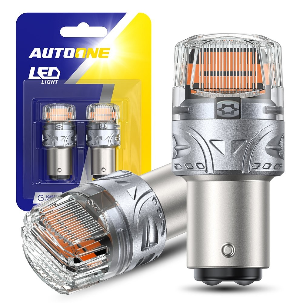 AUTOONE 1157 LED Turn Signal Light Bulbs Golden Yellow Anti Hyper Light BRS EXD