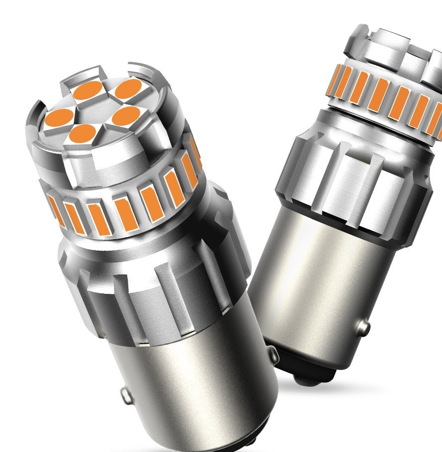 AUXITO 1157 Amber Yellow LED Turn Signal Indicator Parking Light Bulbs CANBUS 2x