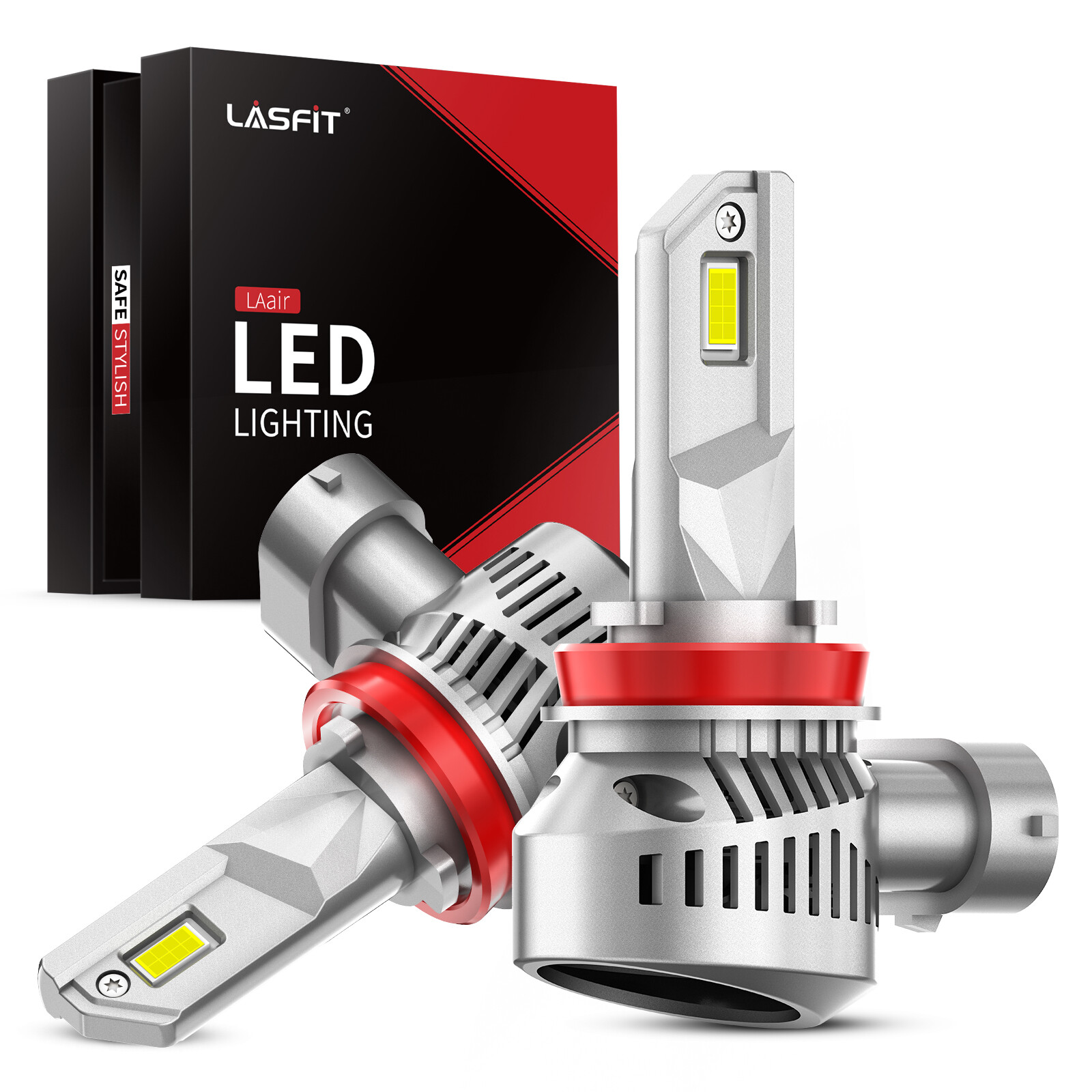 LASFIT H11 LED Headlight Kit Low Beam Bulb 6000K Super Bright White 100W 10000LM