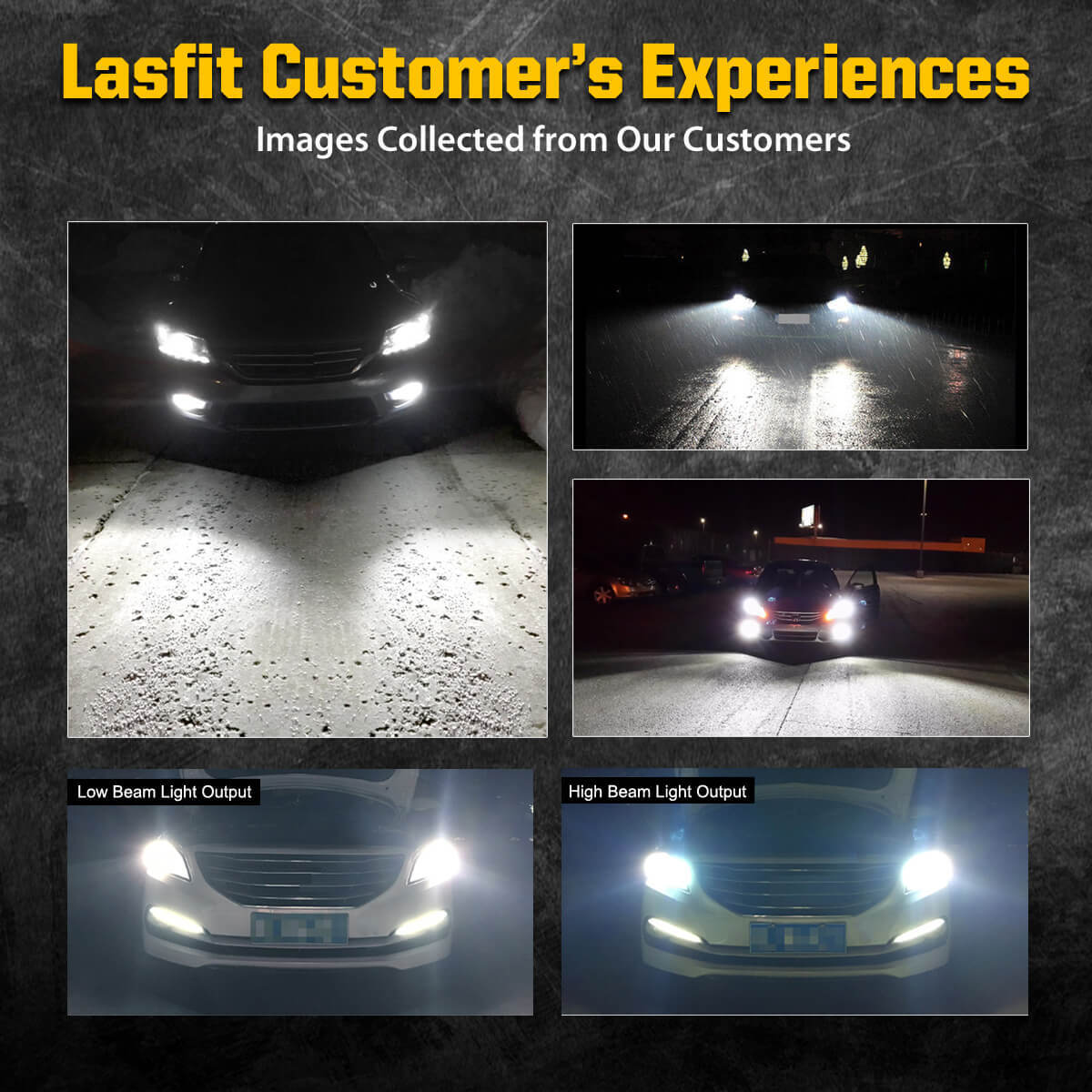 Lasfit H4 HB2 9003 LED Headlight Bulbs Conversion Kit High Low Dual Beam 6000K