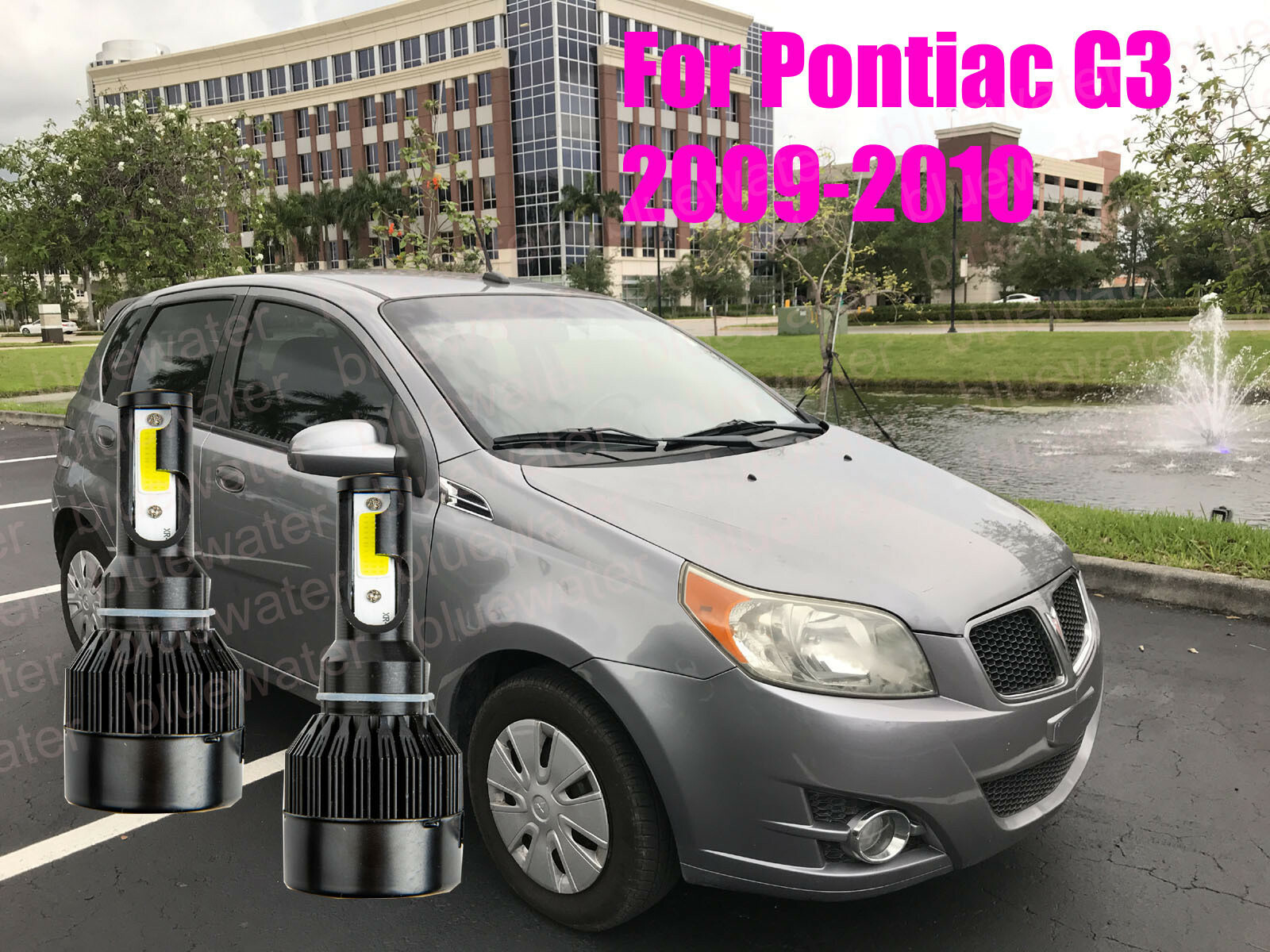 LED For Pontiac G3 2009-2010 Headlight Kit H4/9003 White CREE Bulbs Hi/Low Beam
