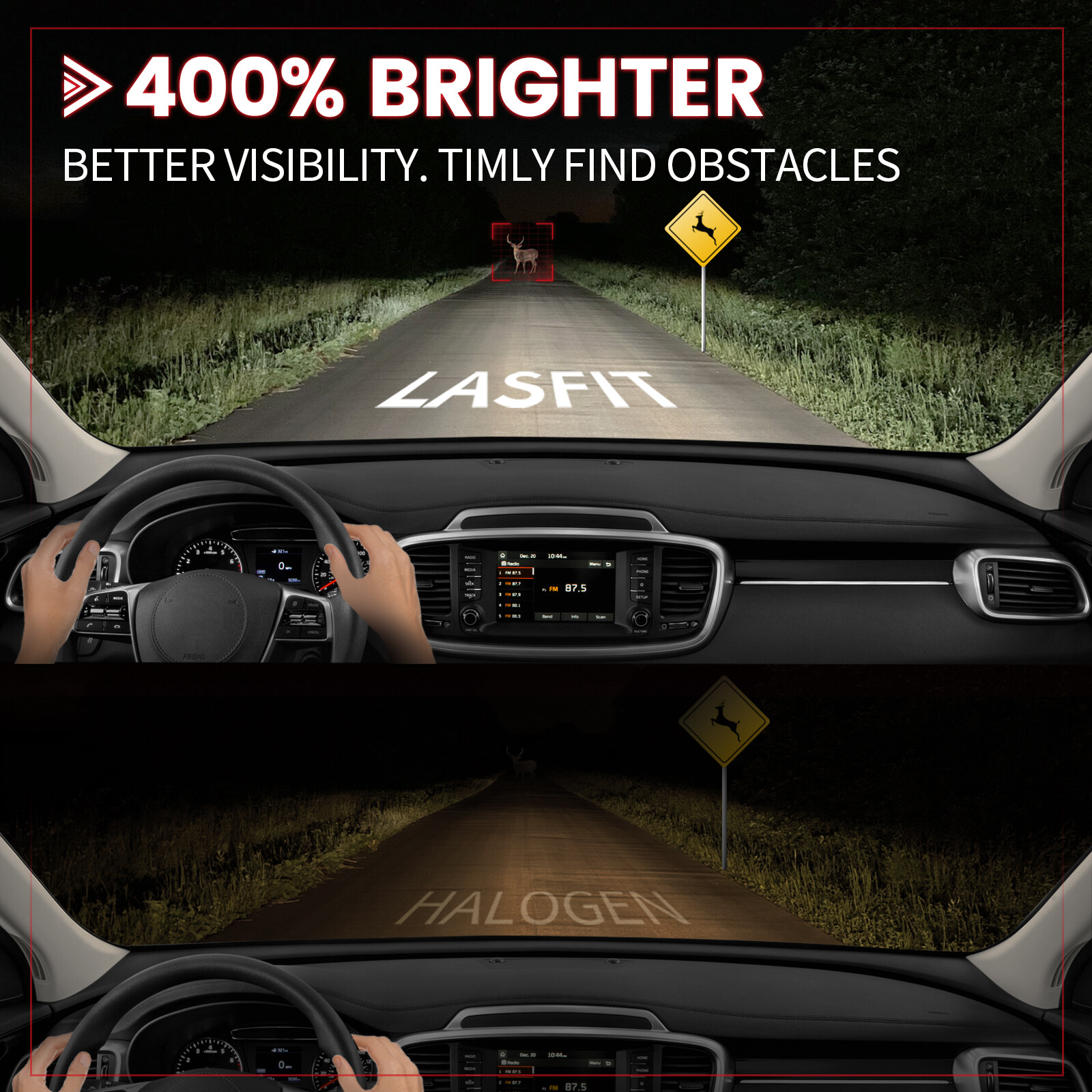 Lasfit Pro-HK6 LED Headlight Bulbs Low Beam for Kia Sedona 2019 2020 2021 White