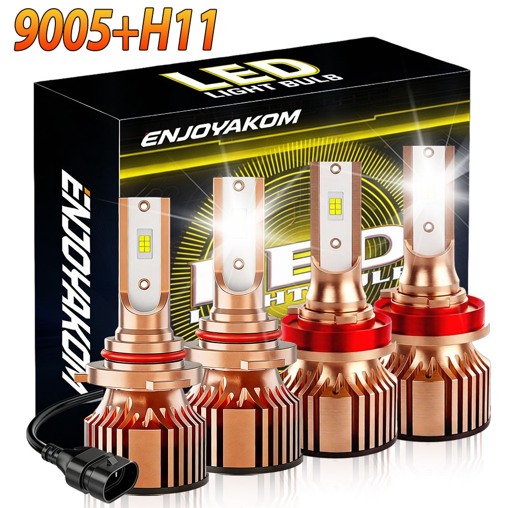 H11 9005 LED Headlight Kit Combo Bulbs High+Low Beam Super Bright White 6500K