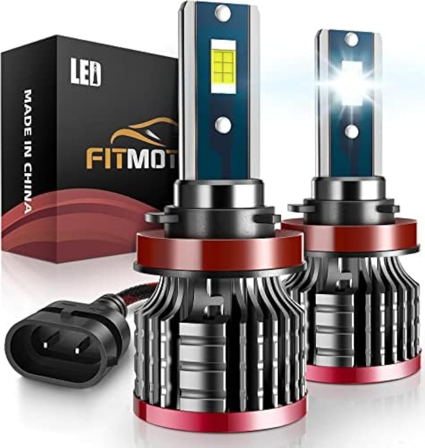 FITMOTORS H11/H8/H9 LED Bulbs80W 16000 Lumens Bright6500K Cool White LED Fog