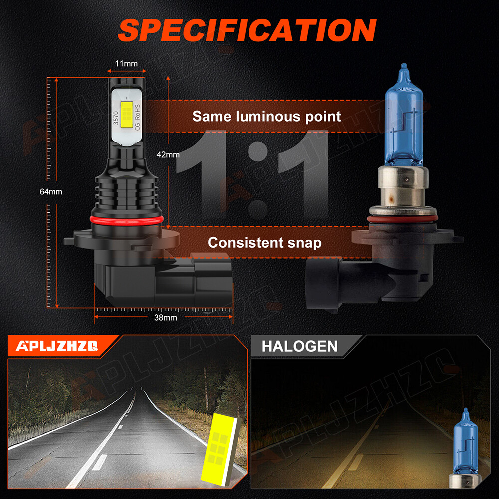 For Chrysler 300 2005-2009 LED Headlights + Fog Lights Bulbs 6500K Clear White