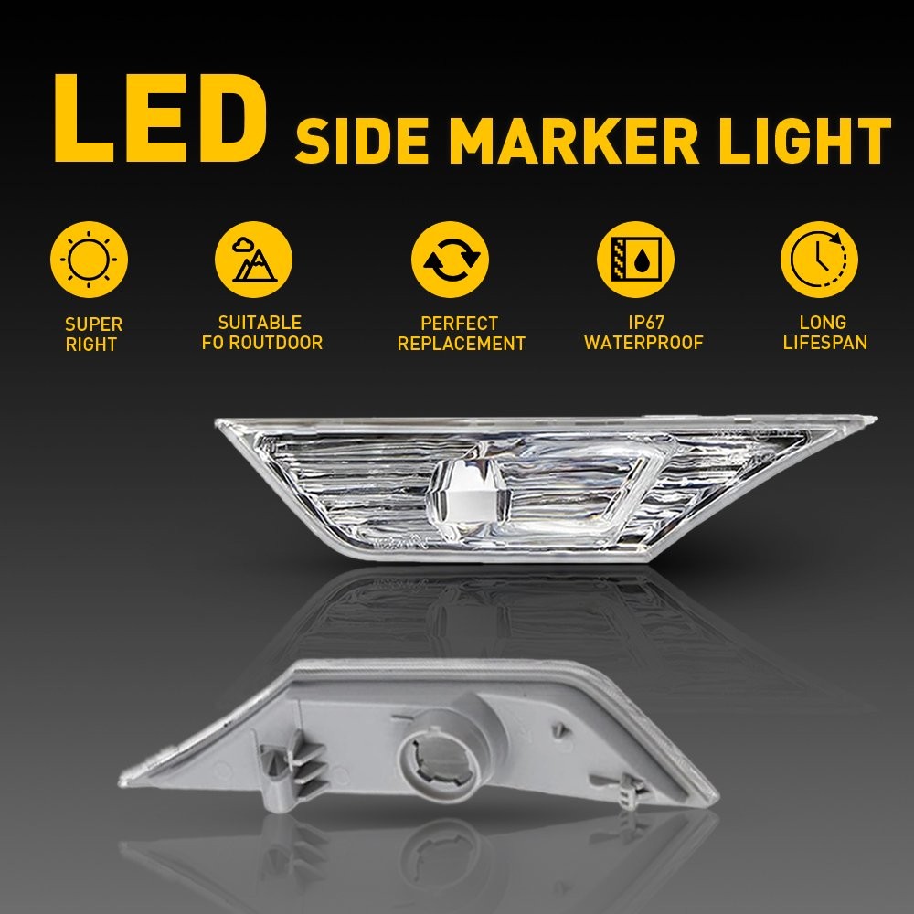 NEW Front Fender Side Marker Light Lamp Lens Set RH LH for 2016-2021 HONDA CIVIC
