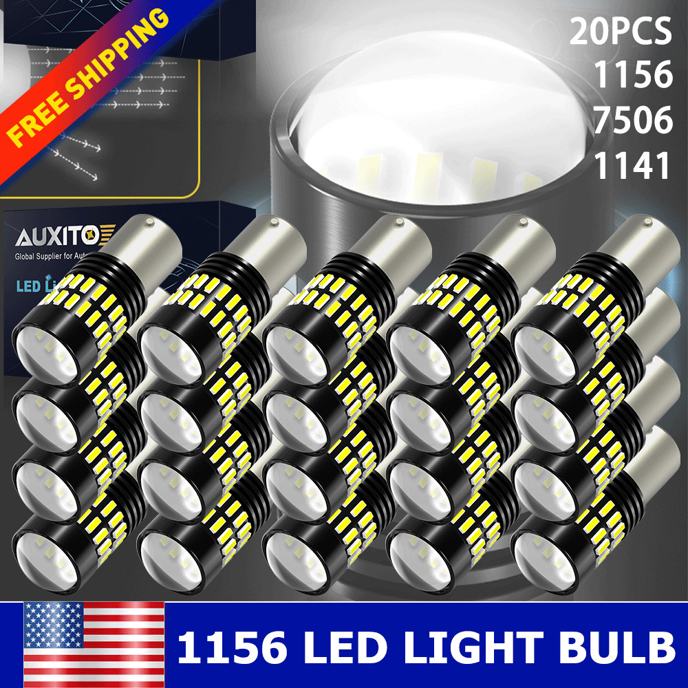 20x Warm White 1156 1141 13-SMD LED RV Camper Trailer Interior Light Bulb Bright