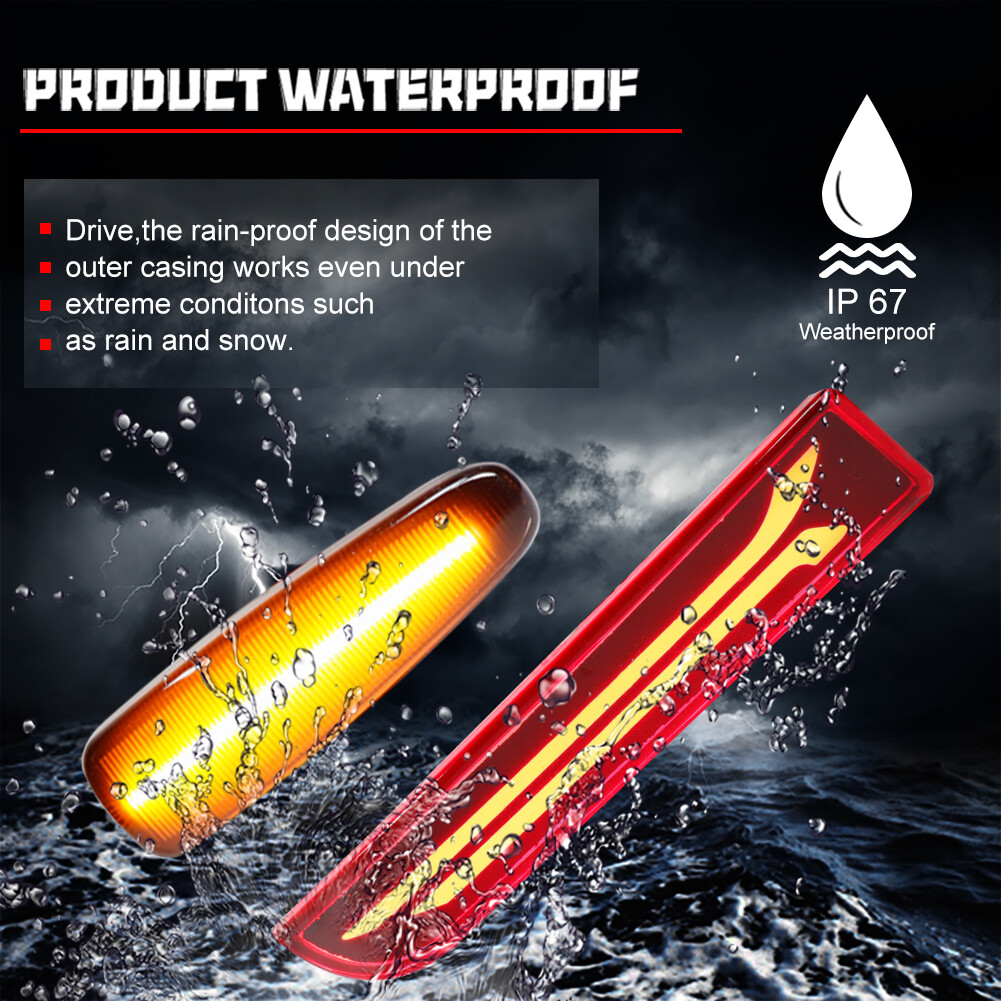Amber Side Marker & Red Tail Brake Turn Signal Lights For Mitsubishi Lancer EVO