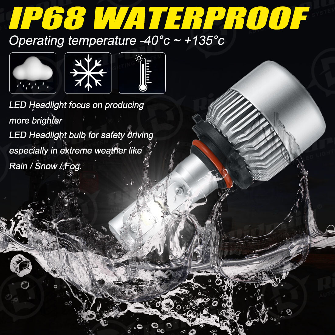 Plug &play 9005 HB3 LED Headlight Kit 2200W 330000LM Hi/Lo Beam Bulb 6000K White