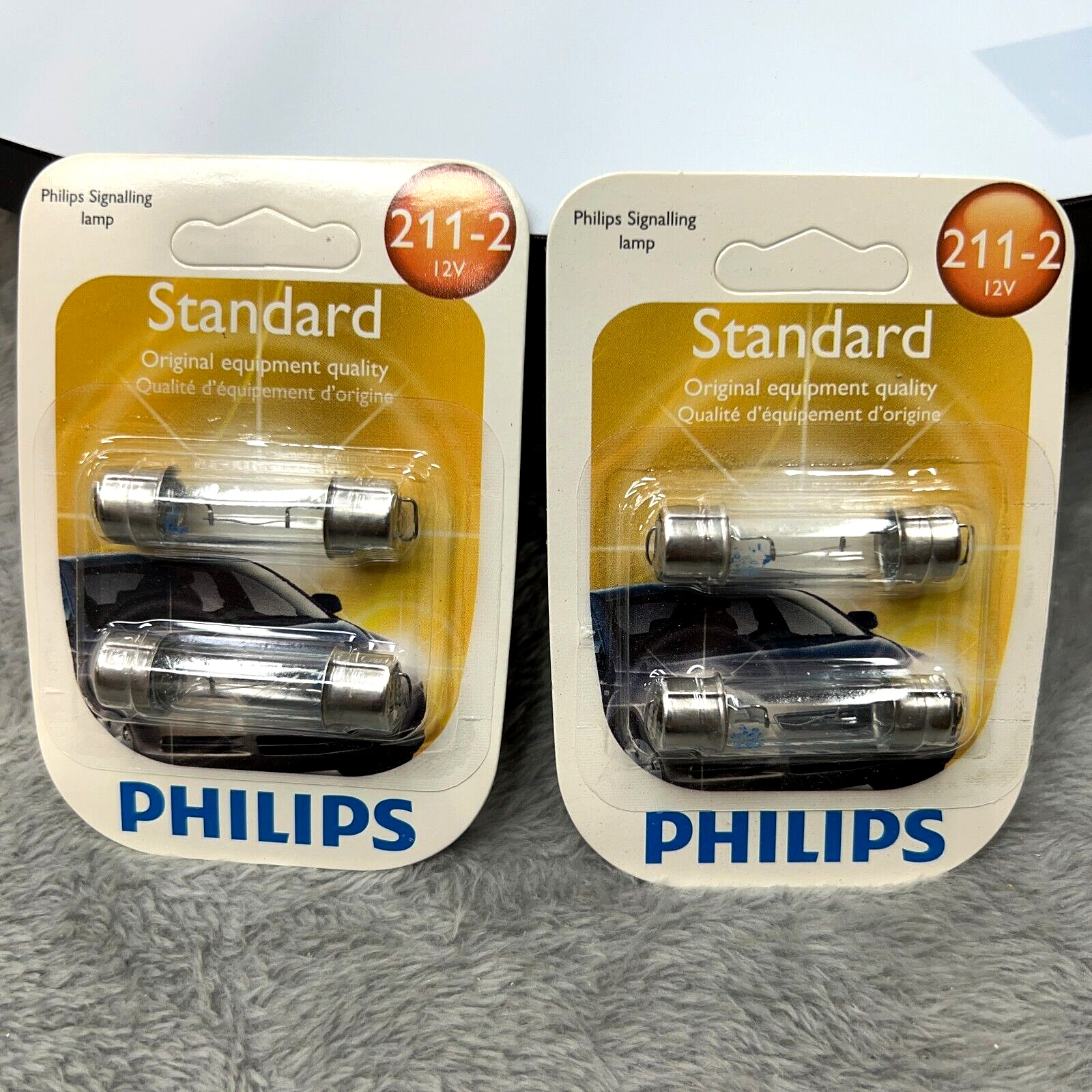4pk Signaling Lamp Philips Standard 211-2 B2 12V Dome Light Original Equipment