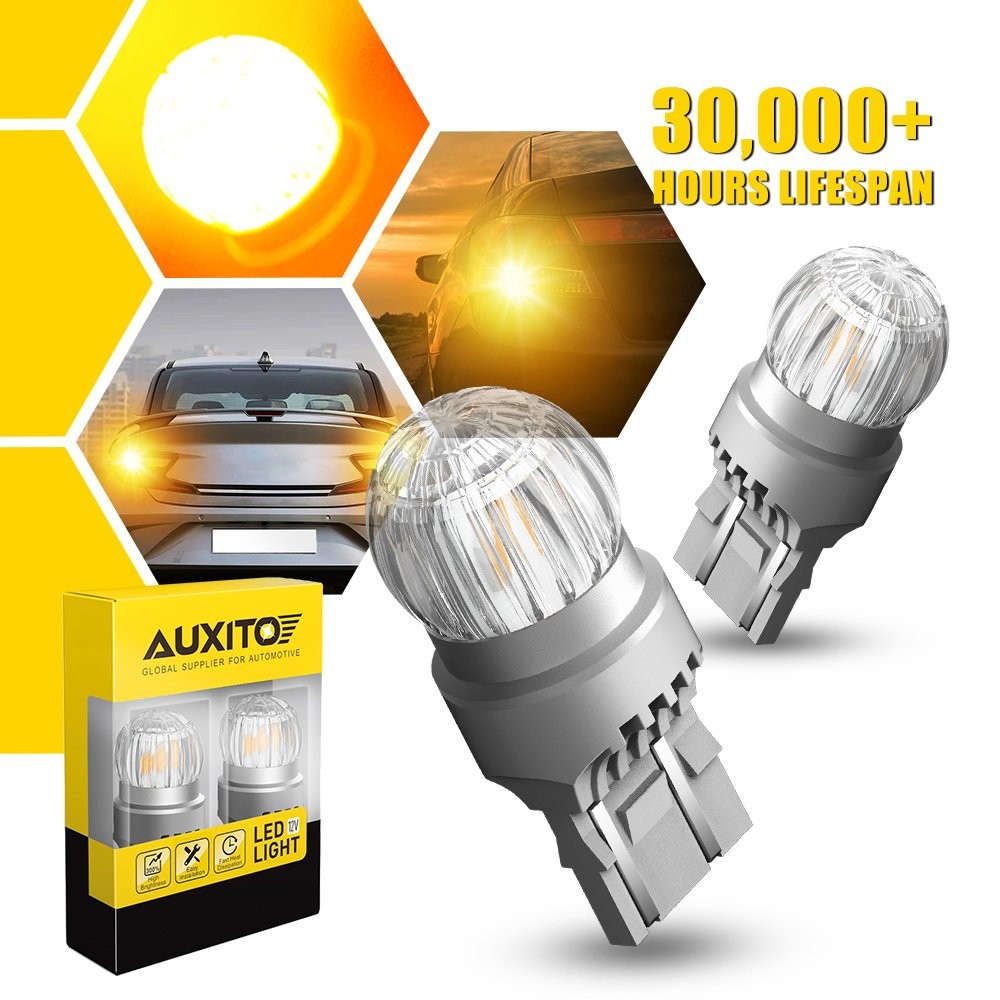 AUXITO LED Front Rear Turn Signal Light Blinker Bulbs 7441 7440 Amber Error Free