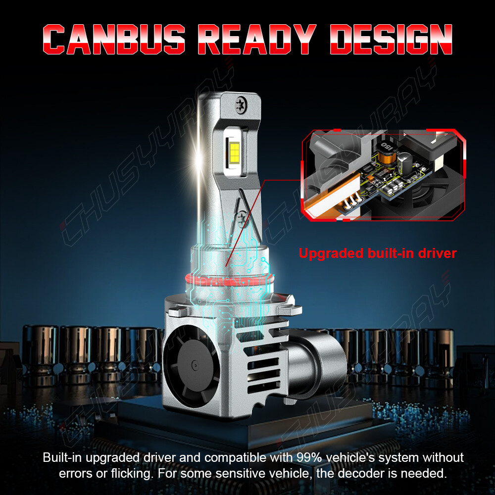9005 LED Headlight Bulb Kit High/Low Beam White Super Bright 6000K CANBUS