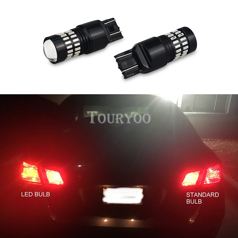 AUXITO 7443 7440 LED Tail Flash Brake Stop Signal Light Bulbs Strobe Red 2pcs