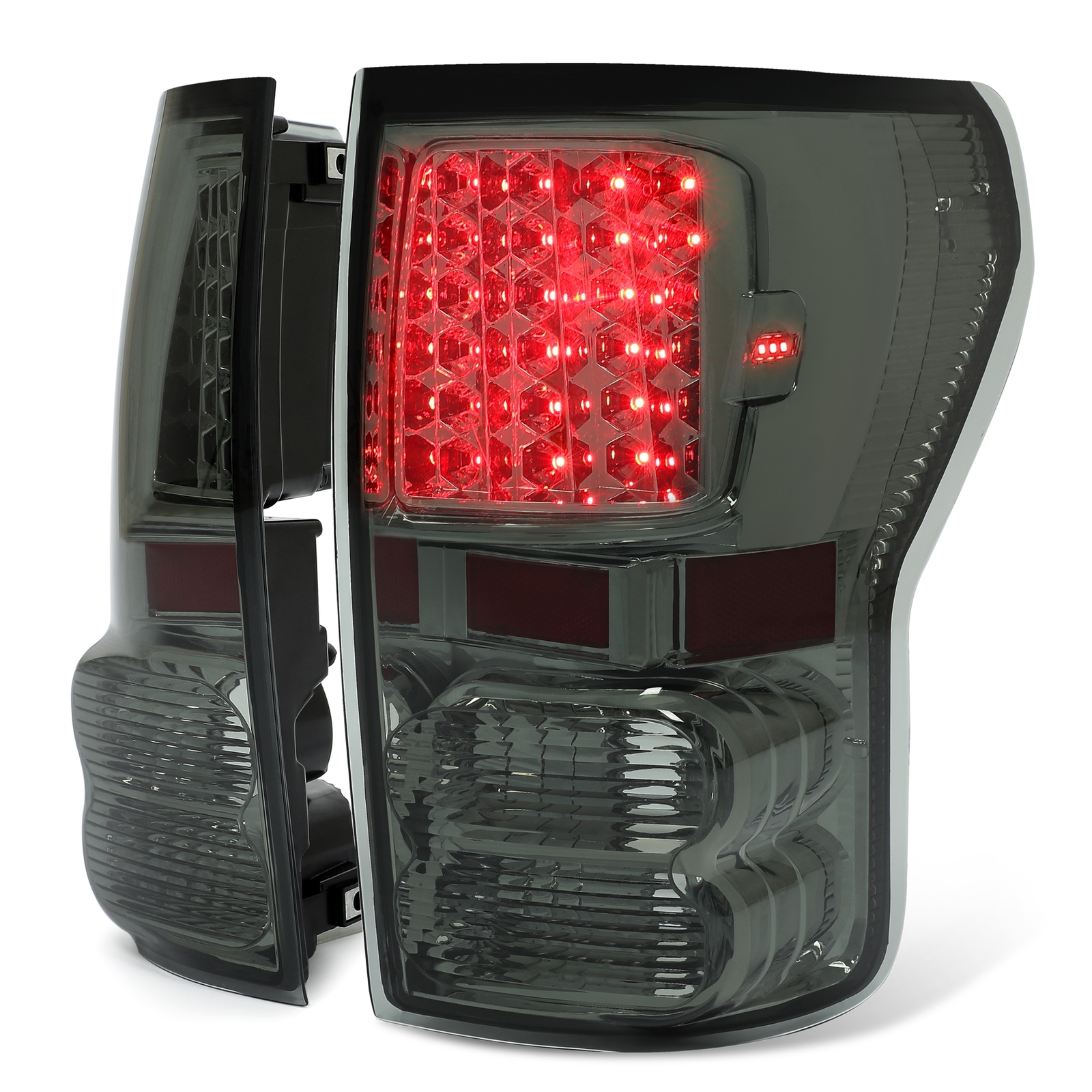 Pair LED Tail Lights Brake Lamps Smoke Lens For Toyota Tundra Pickup 2007-2013