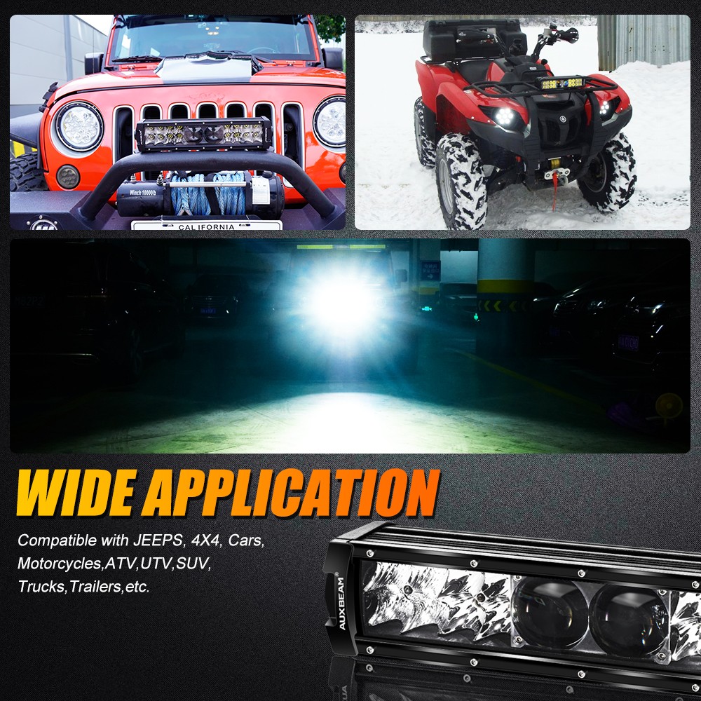 AUXBEAM 5D-PRO 12″ 22″ 32″ 42″ 52″ LED Work Light Bar Driving Truck ATV Offroad