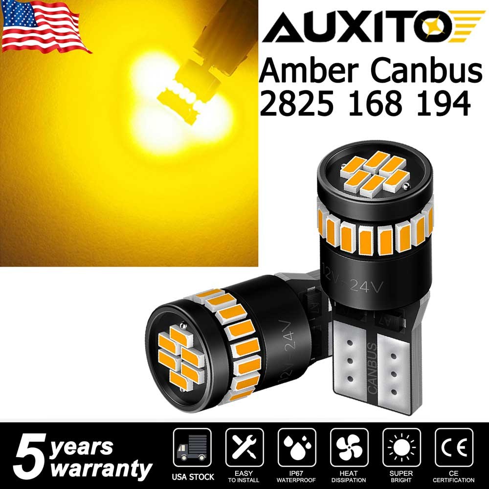 T10 LED Front Side Marker Light Bulbs 194 2825 for Nissan Sentra 1982-2019 AMBER