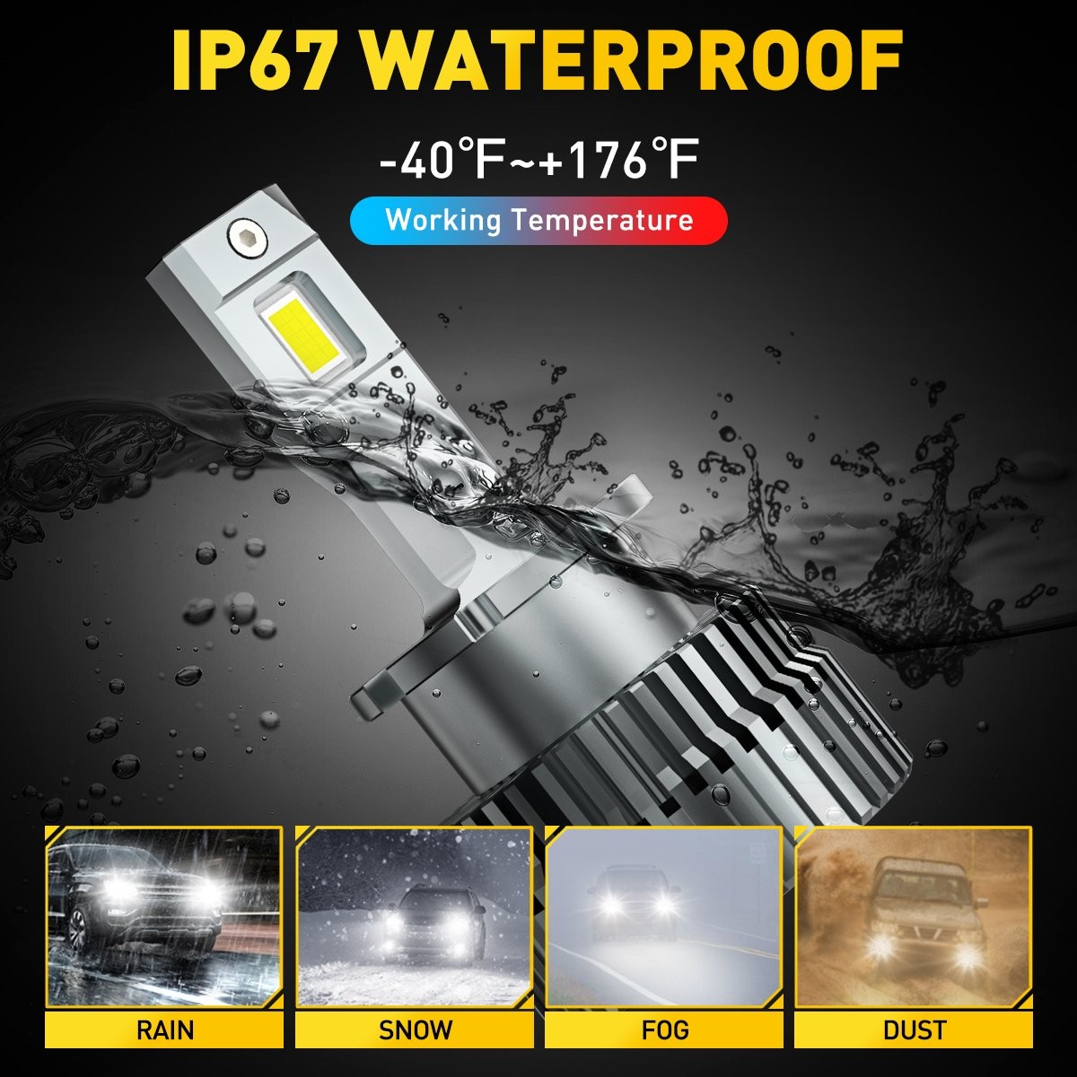 D2S D2R LED Headlight Bulb Replace 40000LM HID Xenon Super White Conversion kit
