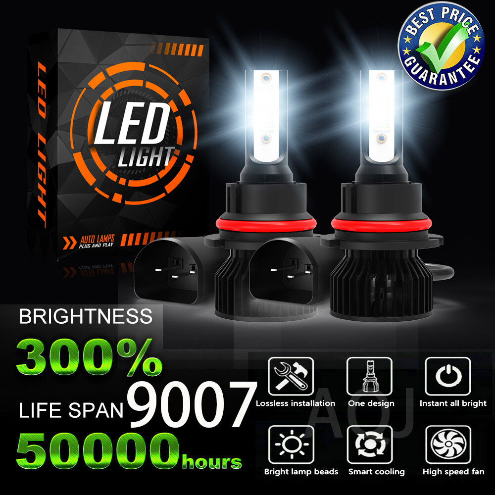 HB5 9007 LED Headlights 360000LM LED Lights Bulbs Kit High Low Beam Super Bright
