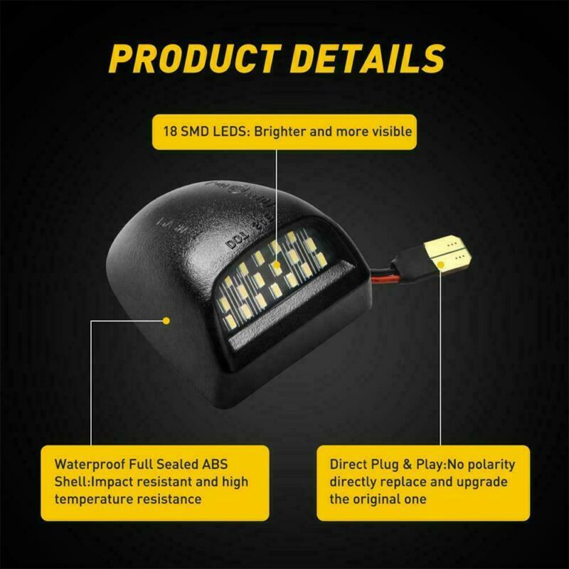 LED License Plate Light Assembly For GMC Sierra For Chevy Silverado 1500 2500 CT