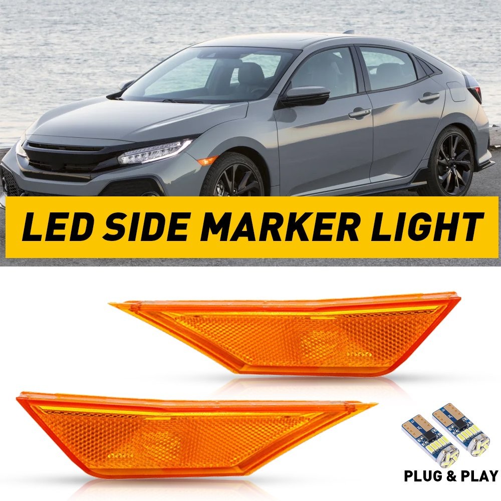 For 2016-2021 Honda Civic Front Bumper Reflector Side Marker Light Assembly USA