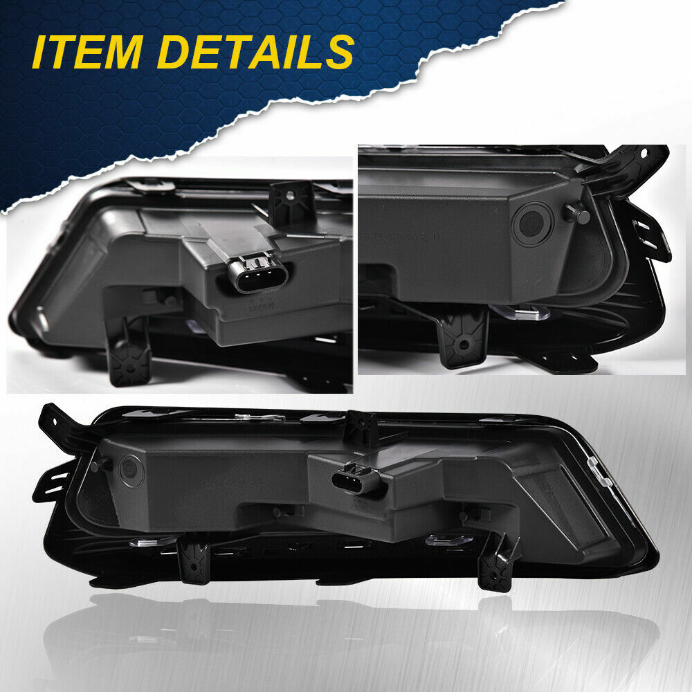 Fit For 14-20 Chevy Impala Clear Lens LED DRL Fog Lights Pair Wiring Switch Kit