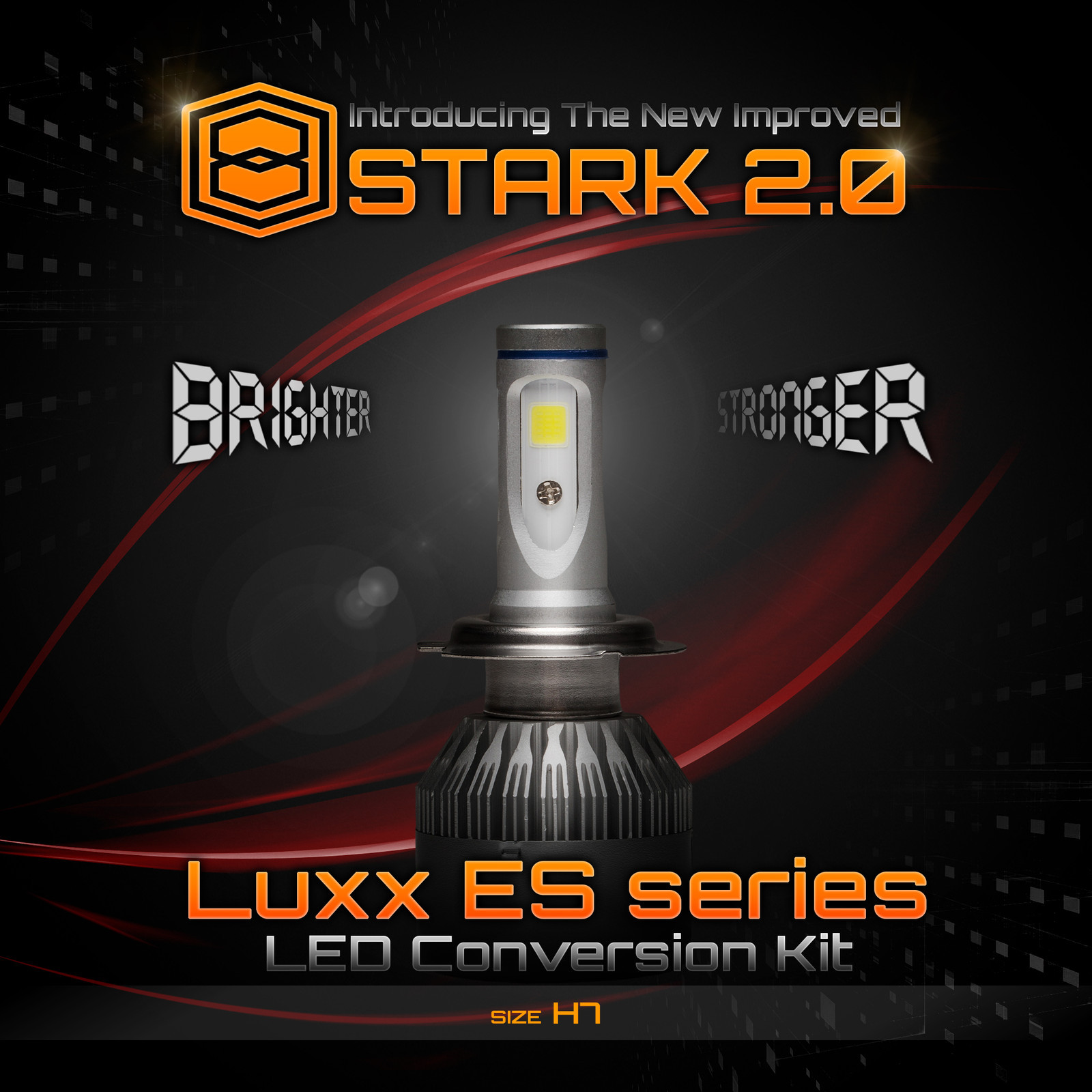 Stark 80W 9000LM Flip COB Chip LED Conversion Kit 6000K 6K Headlight – H7