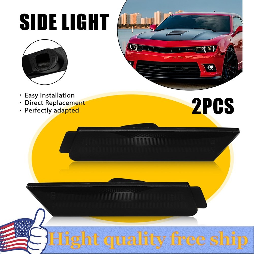 LED Front Fender Side Marker Lights For 04-08 Acura TL base Smoked Amber 2/4/6