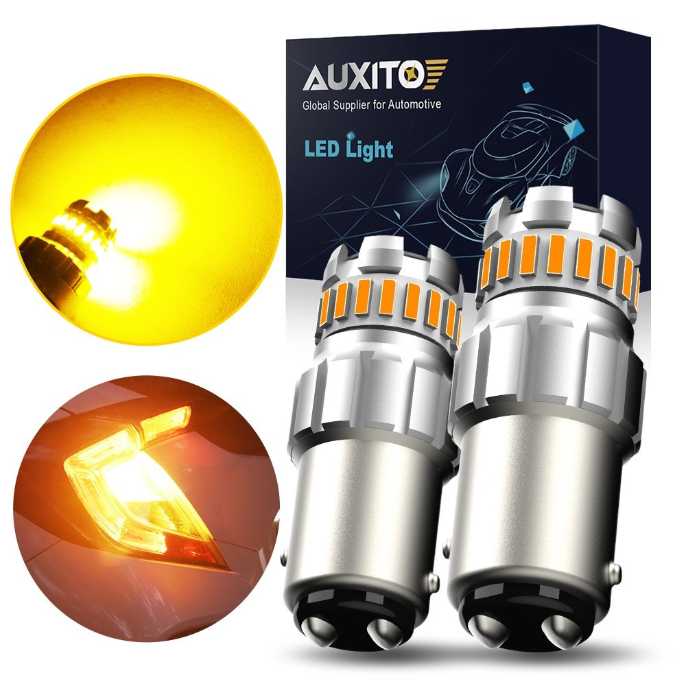 3000K Amber 1157 2357 BAY15D LED Turn Signal Sidemarker Light Bulbs Bright 2PCS