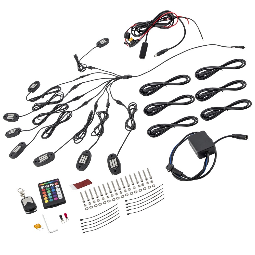 8 Pod RGB LED Rock Light Offroad Wireless Bluetooth available For ATV UTV