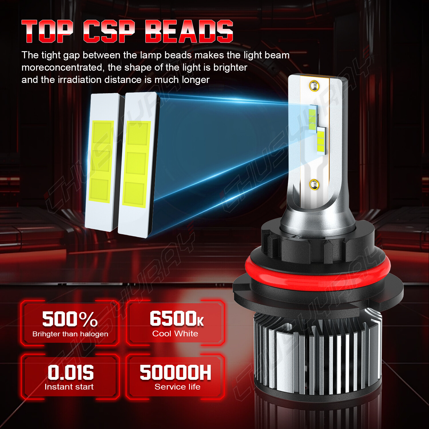 For Ford Excursion 2000-2004 LED Headlight Hi/Lo Beam+Turn Signal Light Bulbs 4x