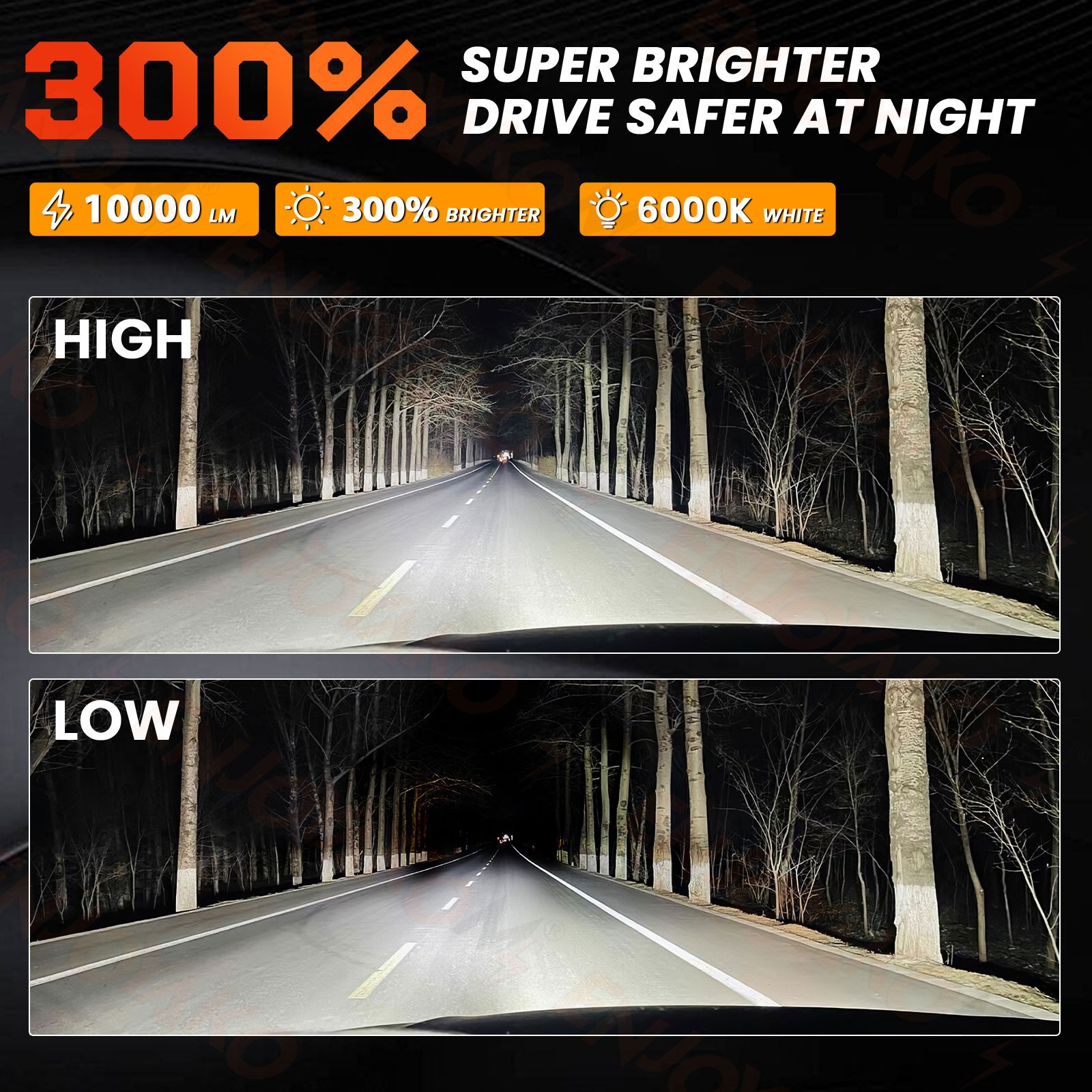 H11B LED Headlight Super Bright Bulbs Kit 6500K Xenon White 330000LM LOW BEAM 2x