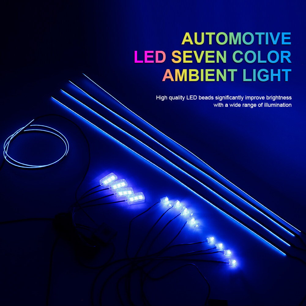 Car Symphony Ambient Light 256 Color RGB Led Atmosphere Acrylic Strip Remote APP