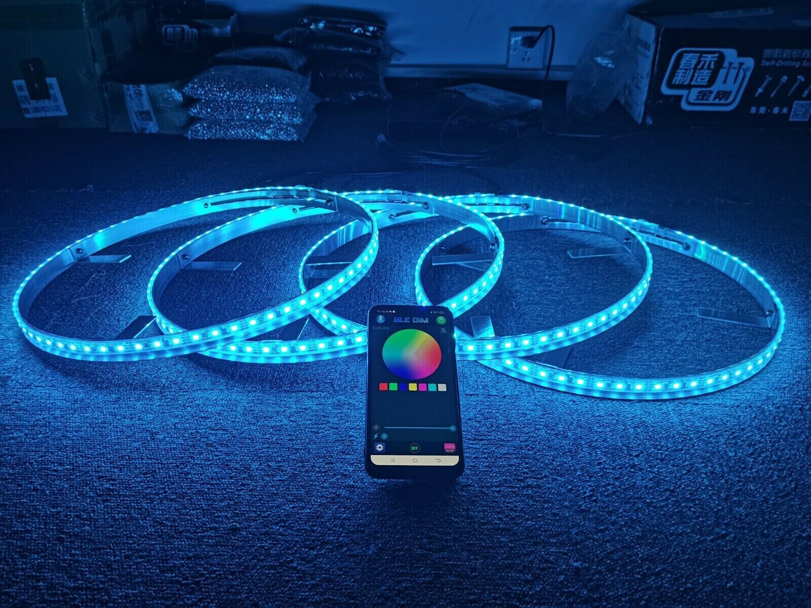 FIA Light 17.5″ Wheel Ring Rims Lights RGB Color LED Wheel Well Light Kit Truck