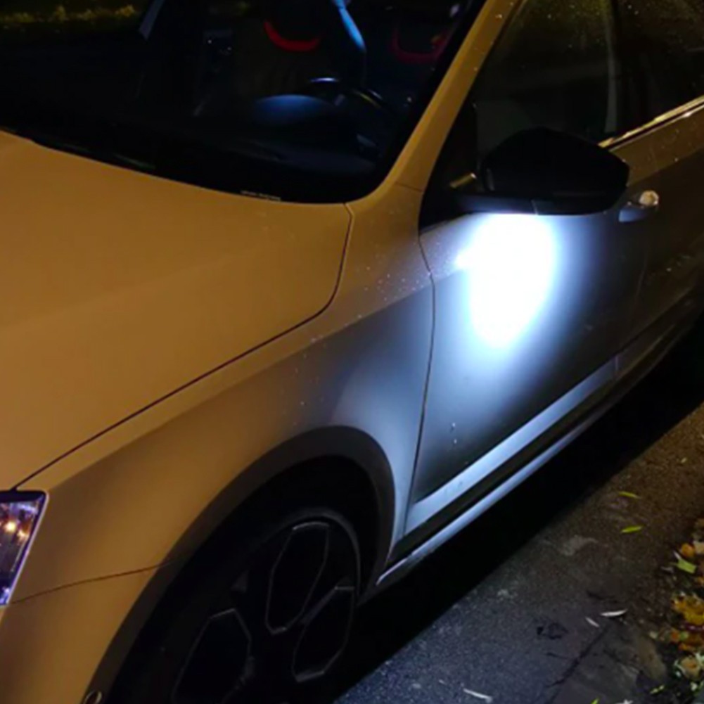 2x LED Side Mirror Puddle Lights For Skoda Octavia A5 A7 Superb MK2