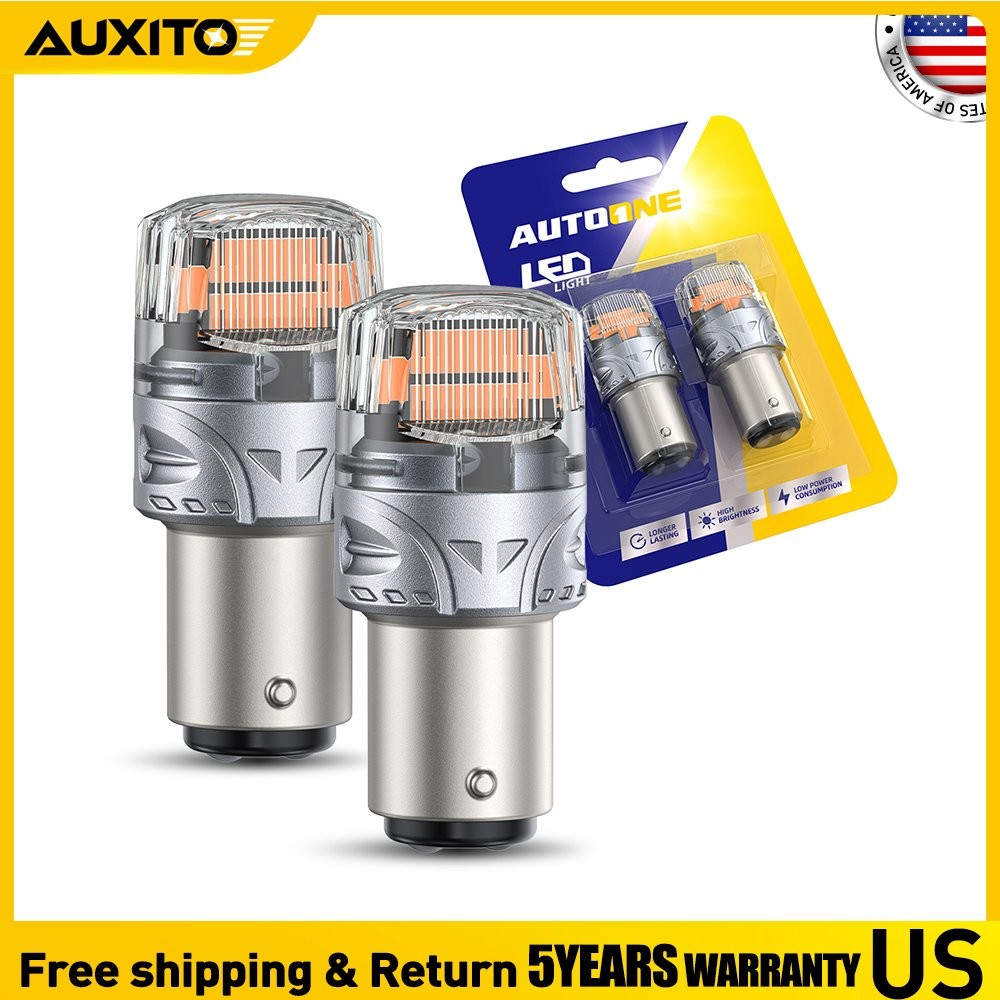 Pair 1157 7528 3496 LED Bulbs Amber For Turn Signal Light Parking DRL Tail Light
