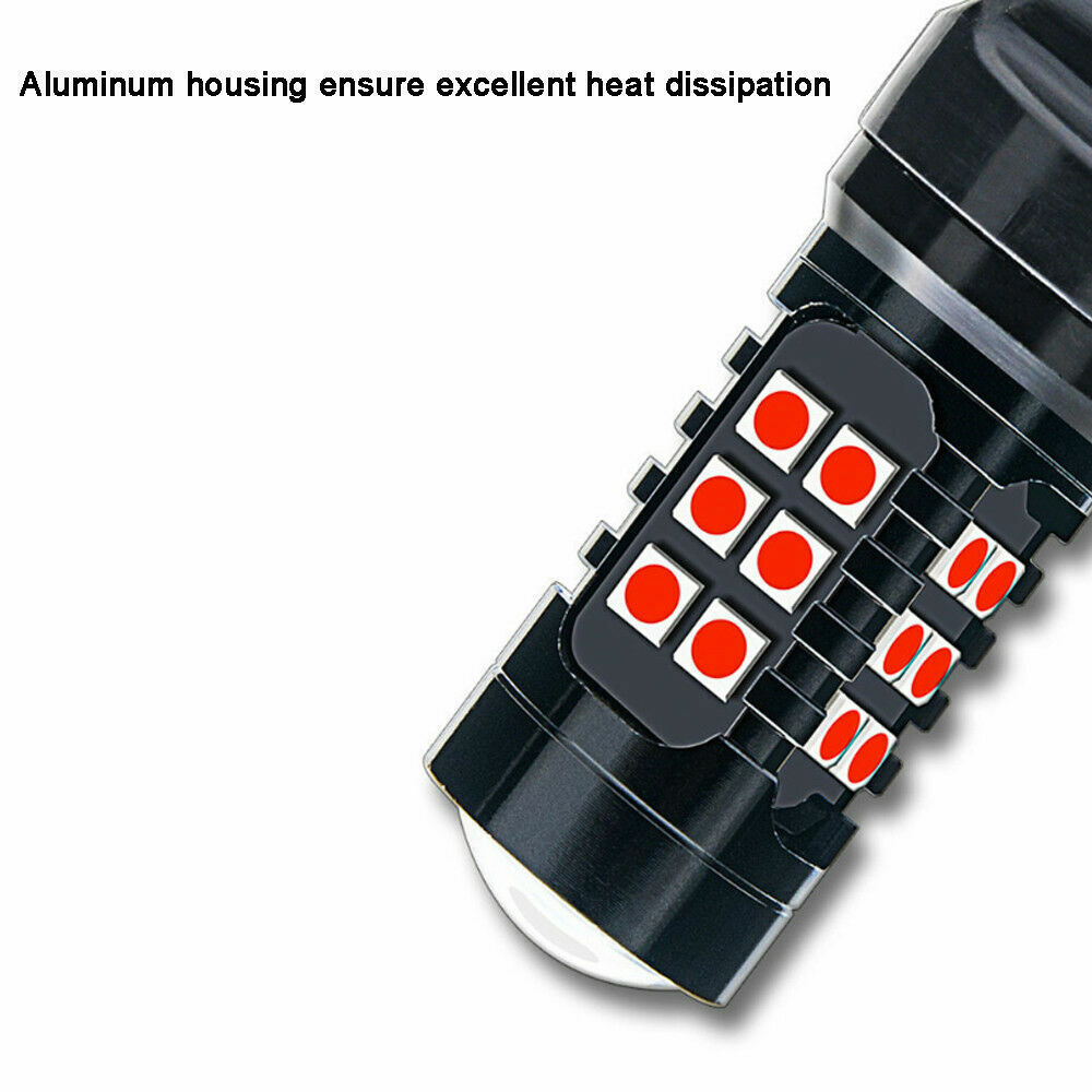 2pcs 1156 7506 LED Red Strobe Flashing Blinking Brake Tail Light Lamp Bulbs