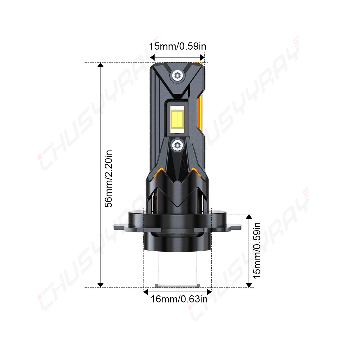 4PCS H7 H11B LED Headlights High Low Beam White Bulbs 6000K